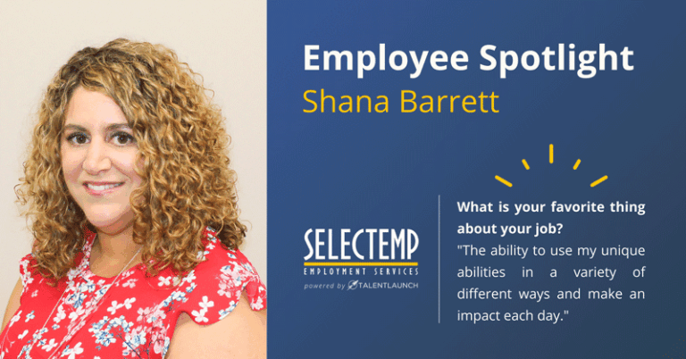 Employee Spotlight, Shana Barrett is our Northern Region Vice President and does a great job keeping everything running here at Selectemp!