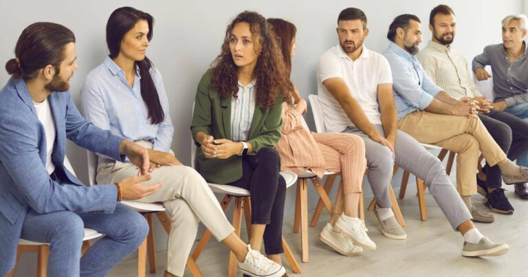 temp agency candidates sitting in waiting room flexible staffing solutions