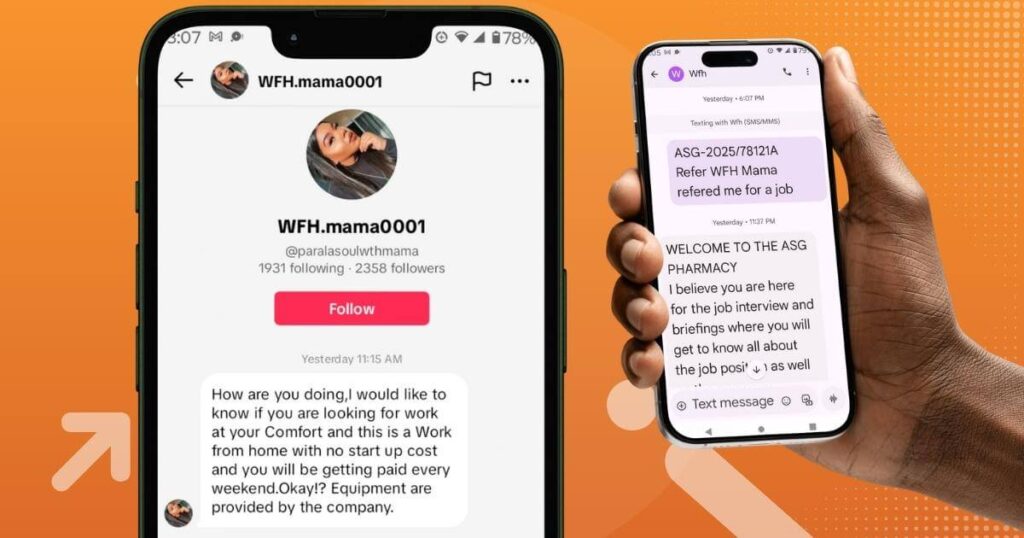 job scam text examples