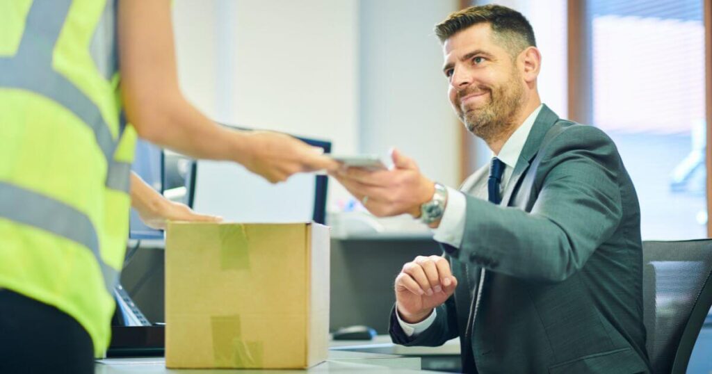 manager signing for a package during unstaffed schedules