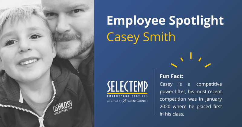 Selectemp Employee Spotlight, Casey Smith is a Staffing Manager in our Springfield location.