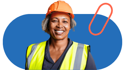 Warehouse associate operating a forklift
