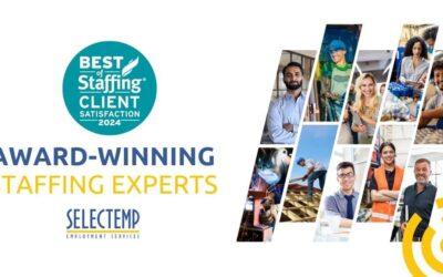 Selectemp Wins ClearlyRated’s 2024 Best of Staffing Client Award for Service Excellence